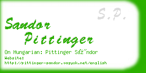 sandor pittinger business card